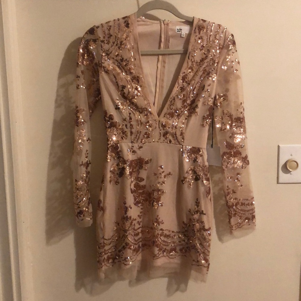 Sequined floral dress